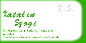 katalin szogi business card